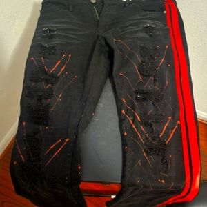 Mens Black Straight Blind jeans